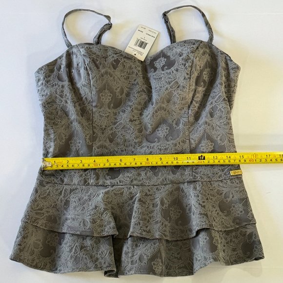 NWT Guess Gray Embroidered Bustier Top - Picture 7 of 10